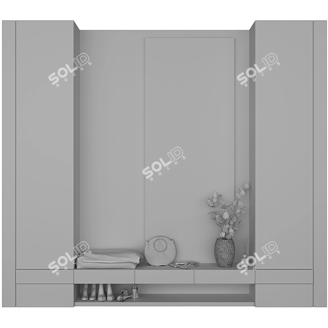 Modern Entryway Composition Set 3D model image 5