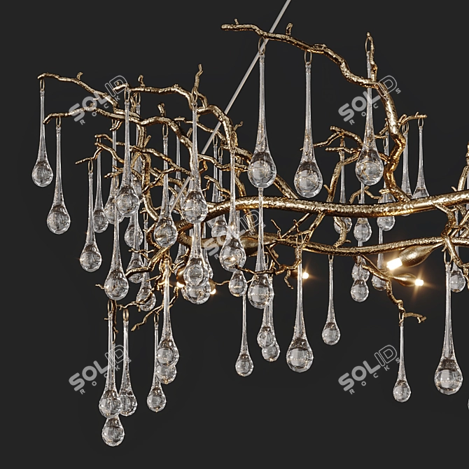 Modern Brass Crystal Chandelier 3D model image 3