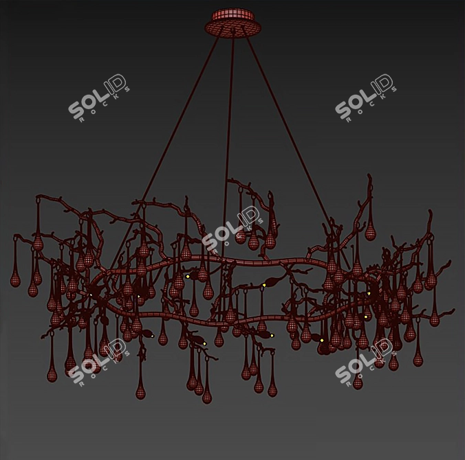 Modern Brass Crystal Chandelier 3D model image 5