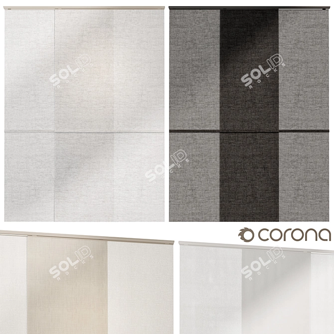 Modern Panel Curtains 2015, Панельные шторы 3D model image 1