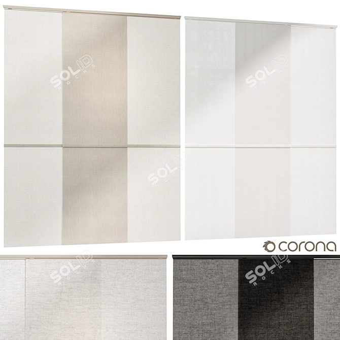 Modern Panel Curtains 2015, Панельные шторы 3D model image 2