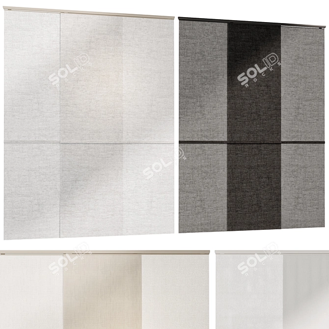 Modern Panel Curtains 2015, Панельные шторы 3D model image 3