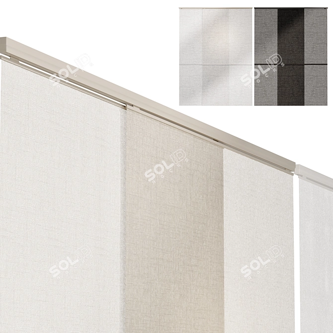 Modern Panel Curtains 2015, Панельные шторы 3D model image 4