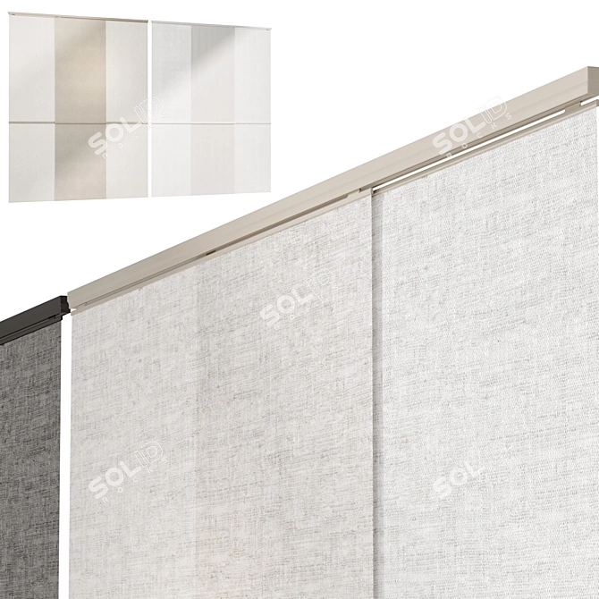 Modern Panel Curtains 2015, Панельные шторы 3D model image 5