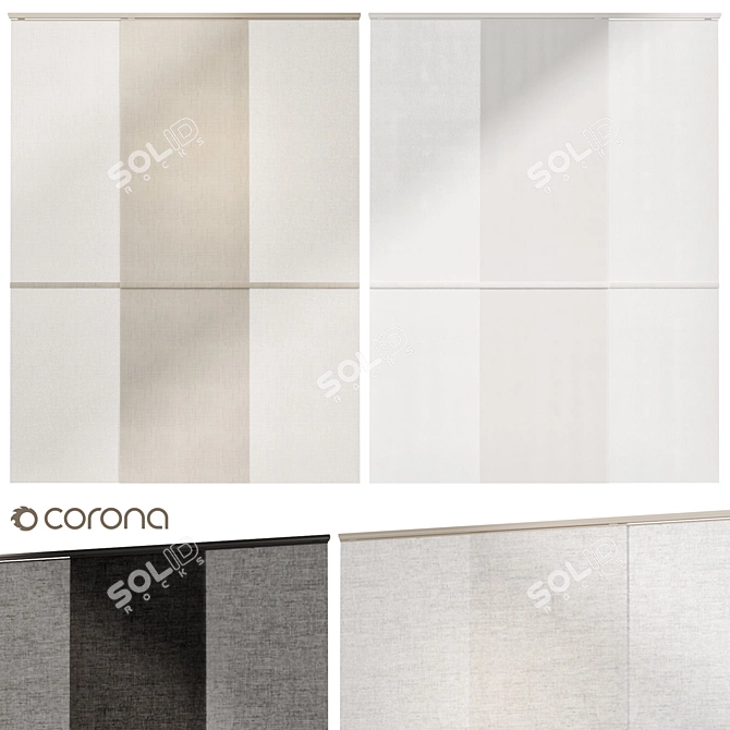 Modern Panel Curtains 2015, Панельные шторы 3D model image 6