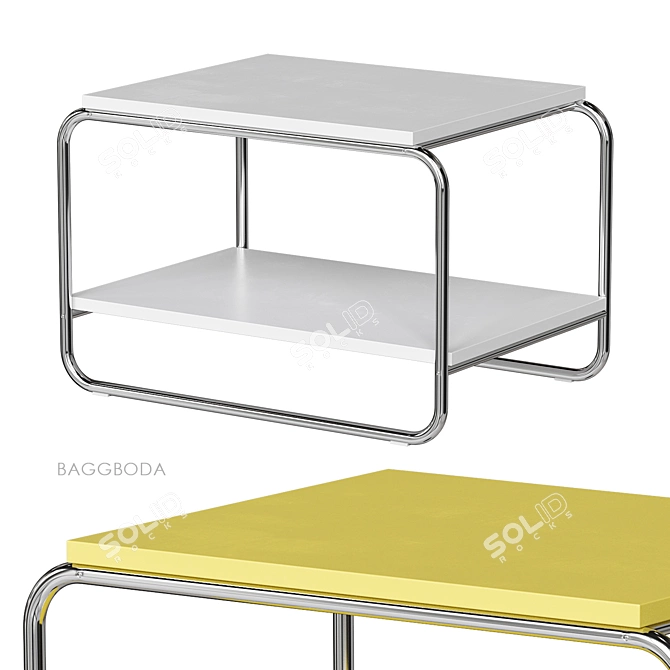 Baggboda Side Table Modern Yellow White 3D model image 1