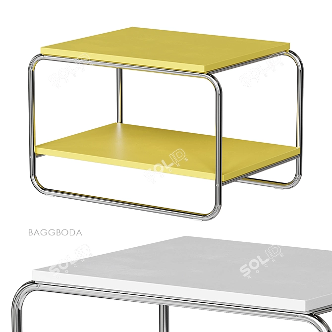 Baggboda Side Table Modern Yellow White 3D model image 2