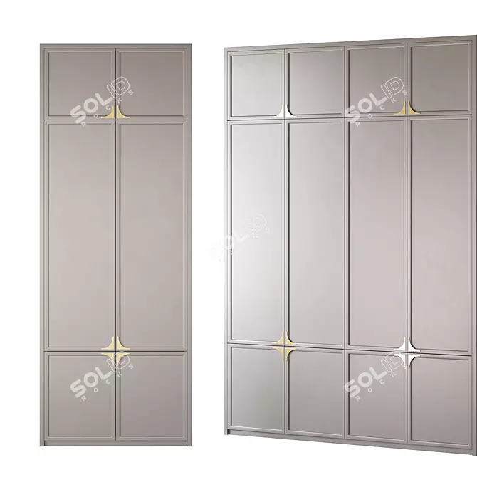 Evert Art Deco Entryway Wardrobe 3D model image 2