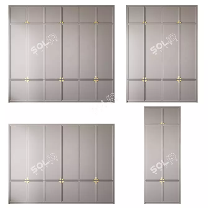 Evert Art Deco Entryway Wardrobe 3D model image 4