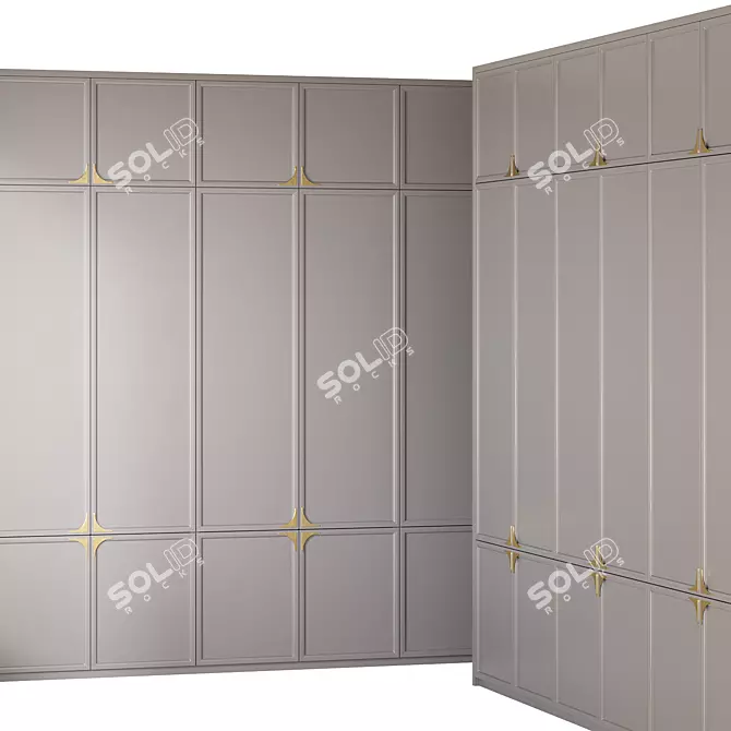 Evert Art Deco Entryway Wardrobe 3D model image 5