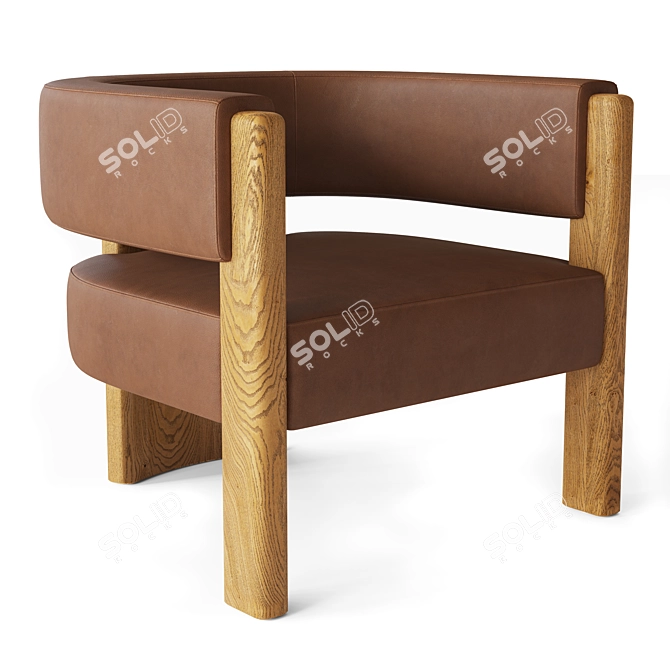 Elegant RH Lido Leather Chair 3D model image 1