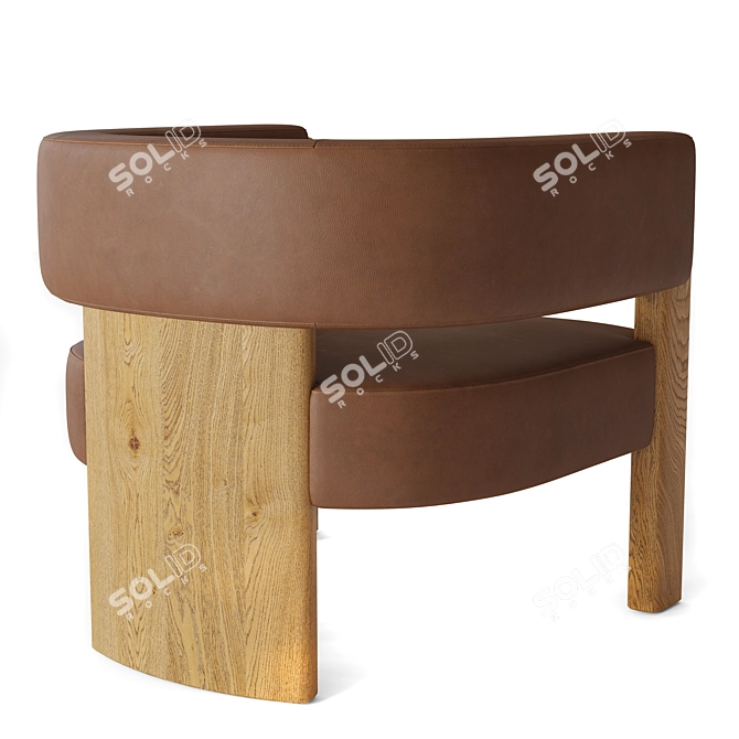 Elegant RH Lido Leather Chair 3D model image 3