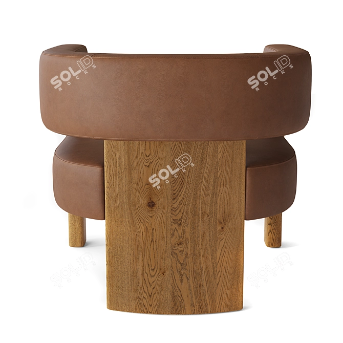 Elegant RH Lido Leather Chair 3D model image 4