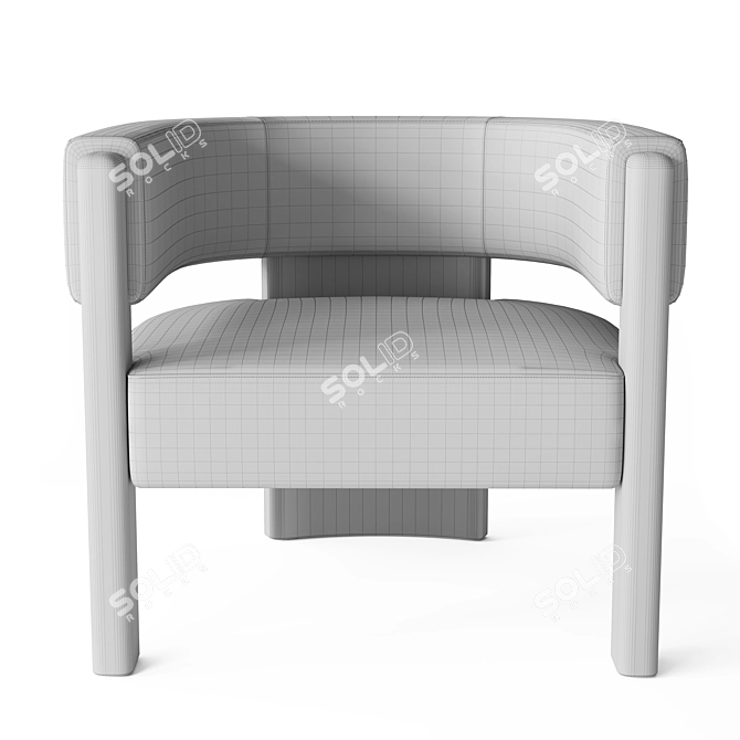 Elegant RH Lido Leather Chair 3D model image 7