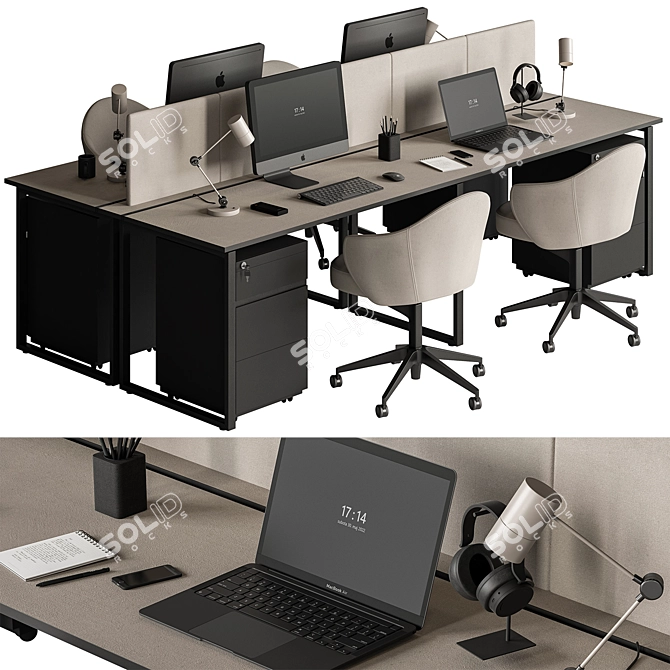 Workspace Essentials Set - Office Furniture 3D model image 1