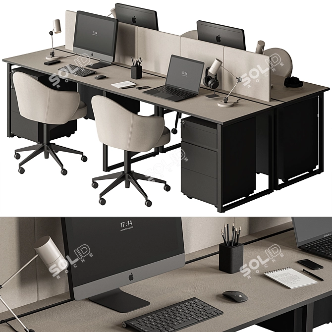 Workspace Essentials Set - Office Furniture 3D model image 4