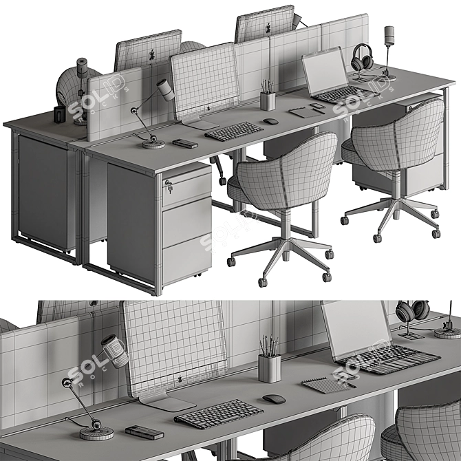 Workspace Essentials Set - Office Furniture 3D model image 5