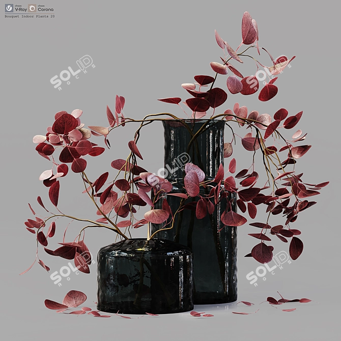 Lush Bouquet Indoor Plants Model 3D model image 1