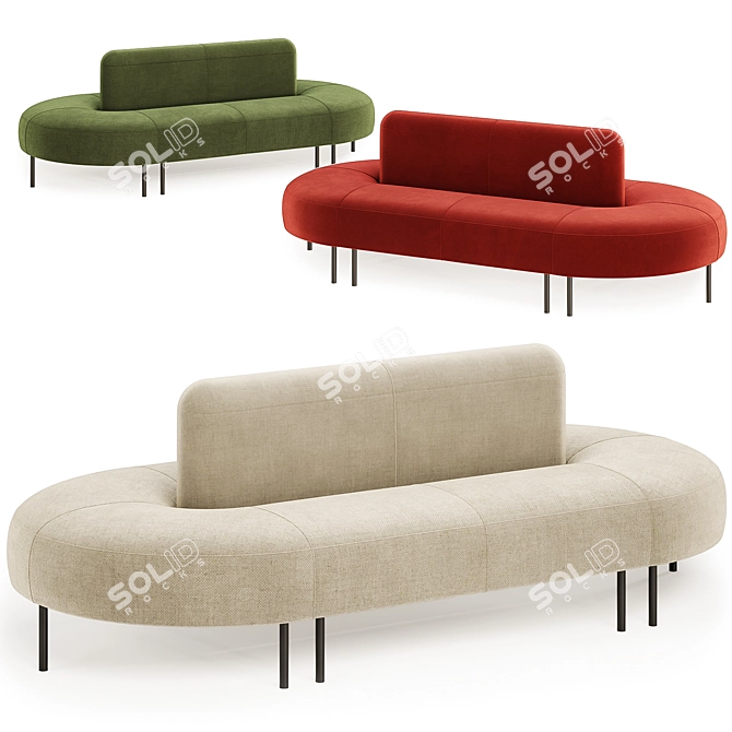 Double-Sided Oval Variety Sofa 3D model image 1