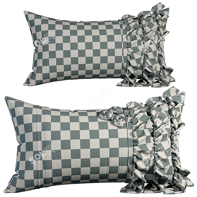 Elegant Decorative Pillows Set 3D model image 2