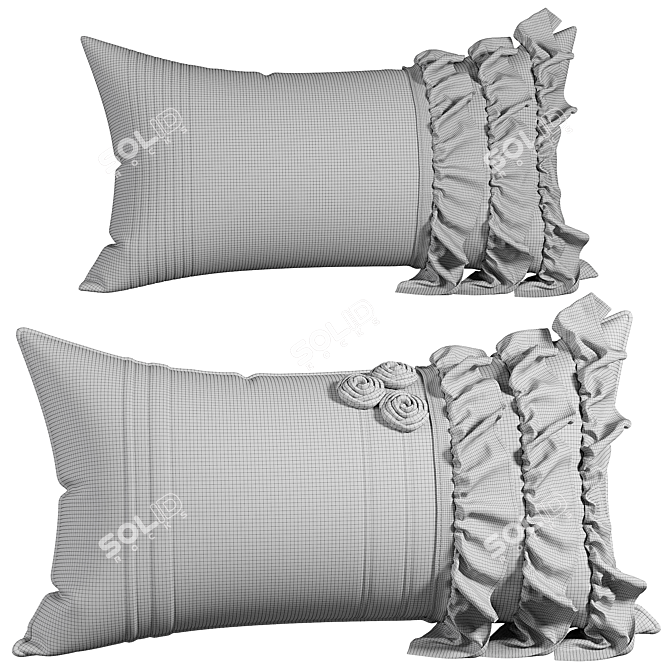 Elegant Decorative Pillows Set 3D model image 3