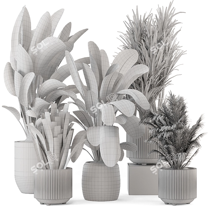 Handcrafted Indoor Plants Bouquet Display 3D model image 7