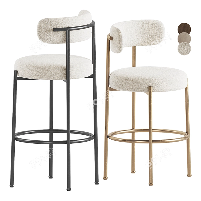 Modern Giotto Chair Set 3D model image 1