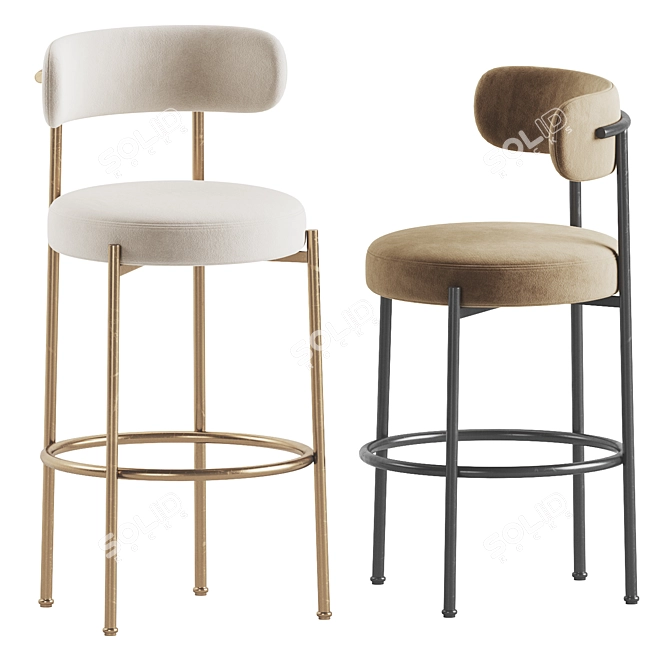 Modern Giotto Chair Set 3D model image 2