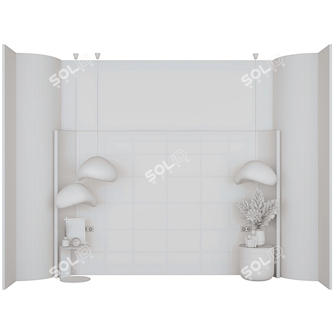 Modern Style Bed Headboard Set 3D model image 4