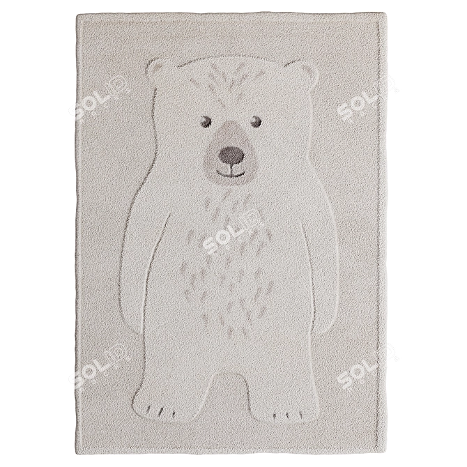 Panda Bear Children's Rugs Set 3D model image 3