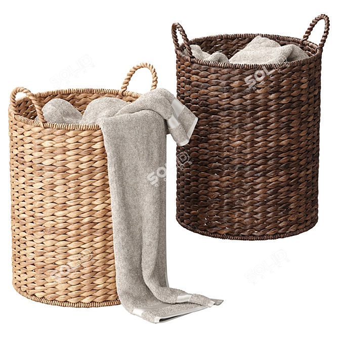 Savannah Seagrass Tote Basket 3D model image 1