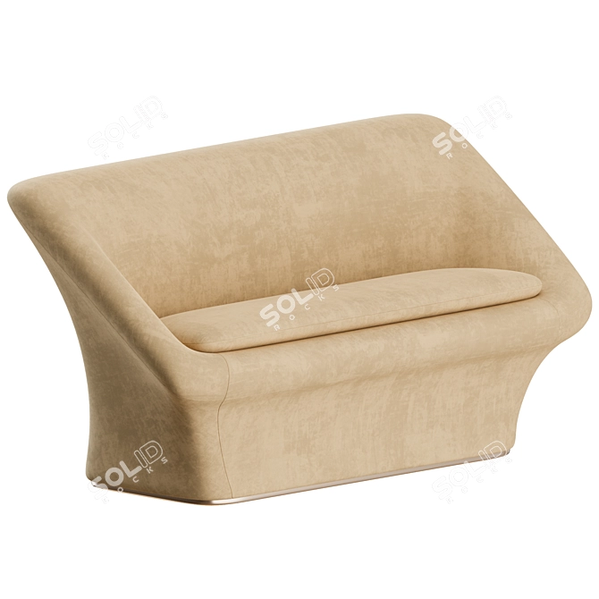 Stylish Square Mushroom Sofa Set 3D model image 2