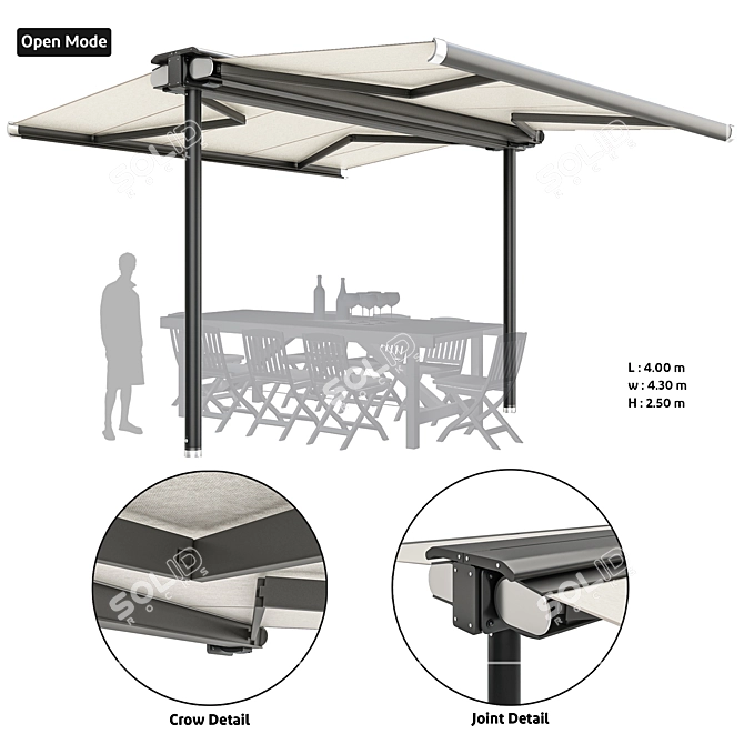 Dual Mode Outdoor Sunshade 3D model image 4