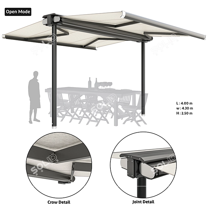 Dual Mode Outdoor Sunshade 3D model image 7