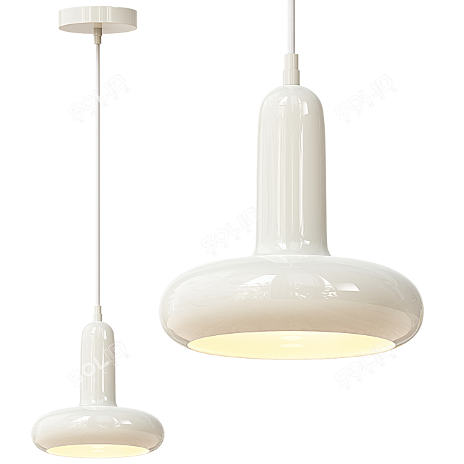 Modern Cream Pendant LightOLS 3D model image 1