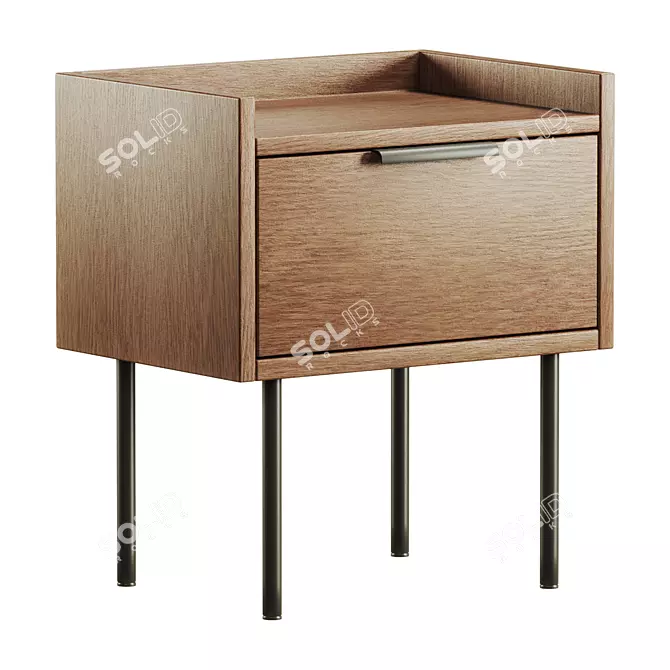 Elegant Bedside Volga Table 3D model image 2