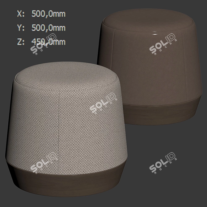 Barbara Barry Thimble Ottoman Glam 3D model image 4