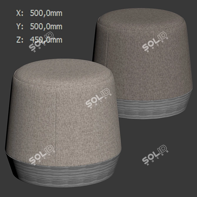 Barbara Barry Thimble Ottoman Glam 3D model image 5