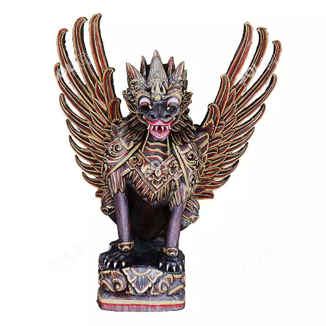 Bali Winged Lion Art Scans 3D model image 2