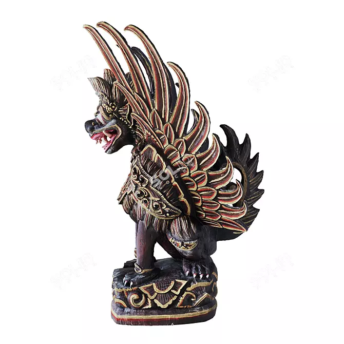 Bali Winged Lion Art Scans 3D model image 3