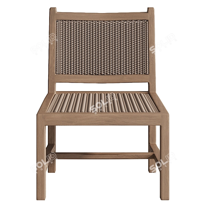 Rustic Modern Outdoor Dining Chair 3D model image 2