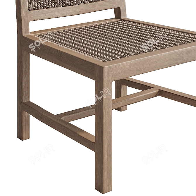 Rustic Modern Outdoor Dining Chair 3D model image 4