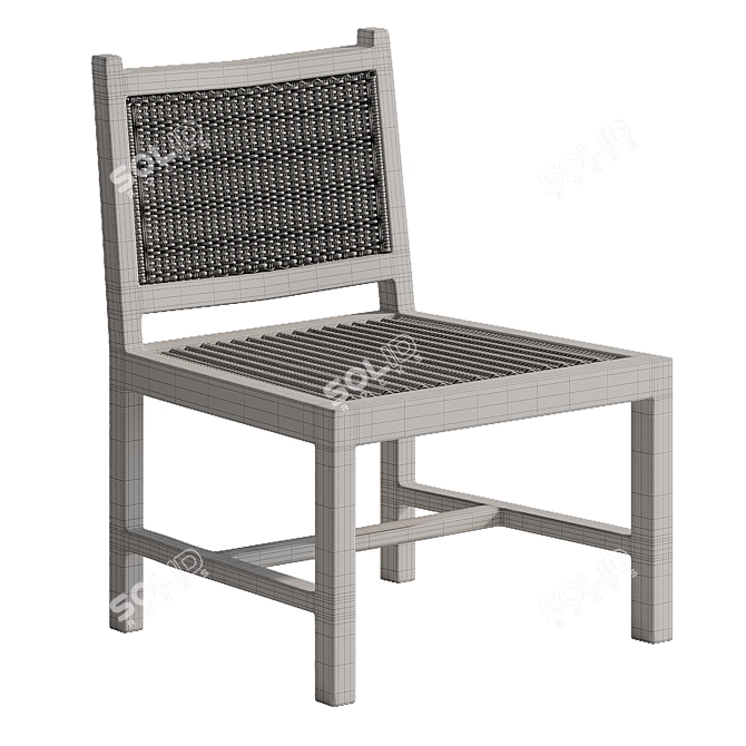 Rustic Modern Outdoor Dining Chair 3D model image 5