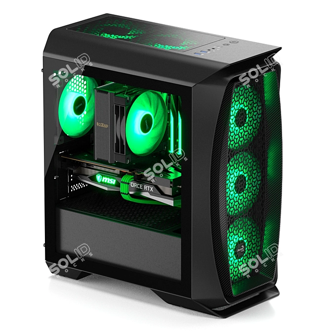 Mini Gaming PC | RGB Lighting | V-Ray 3D model image 2