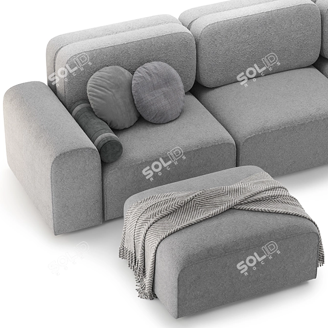 Parma Corner Modular Sofa 3800mm 3D model image 4