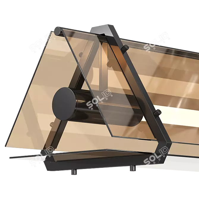 Modern Amber Glass Chandelier Fixture 3D model image 3