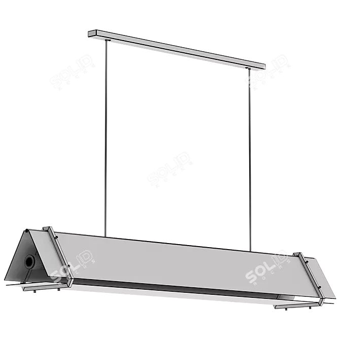 Modern Amber Glass Chandelier Fixture 3D model image 6