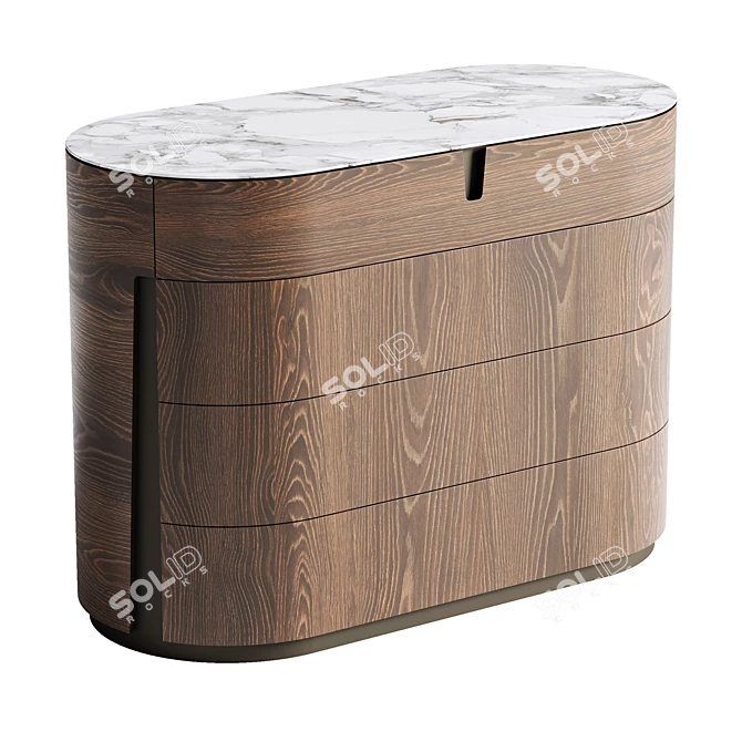 Sleek Tylsa Dresser in 6 Materials 3D model image 3