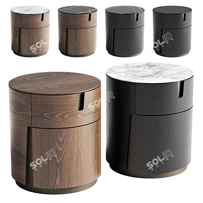 Sleek Porada Tylsa Night Tables 3D model image 1