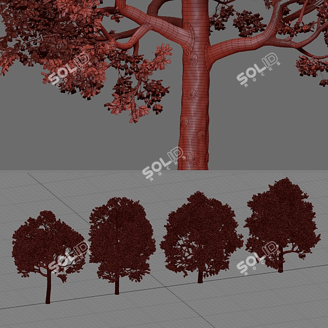  4 Tree Models Set Vol.252 3D model image 7